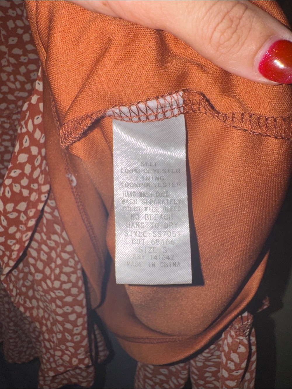Rust Orange Ruffle V‑Neck Tiered Dress - Picture 4 of 5